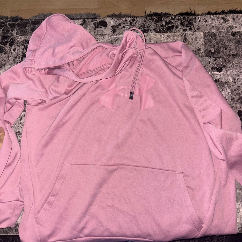 Under Armour Light Pink Pullover Hoodie with Logo